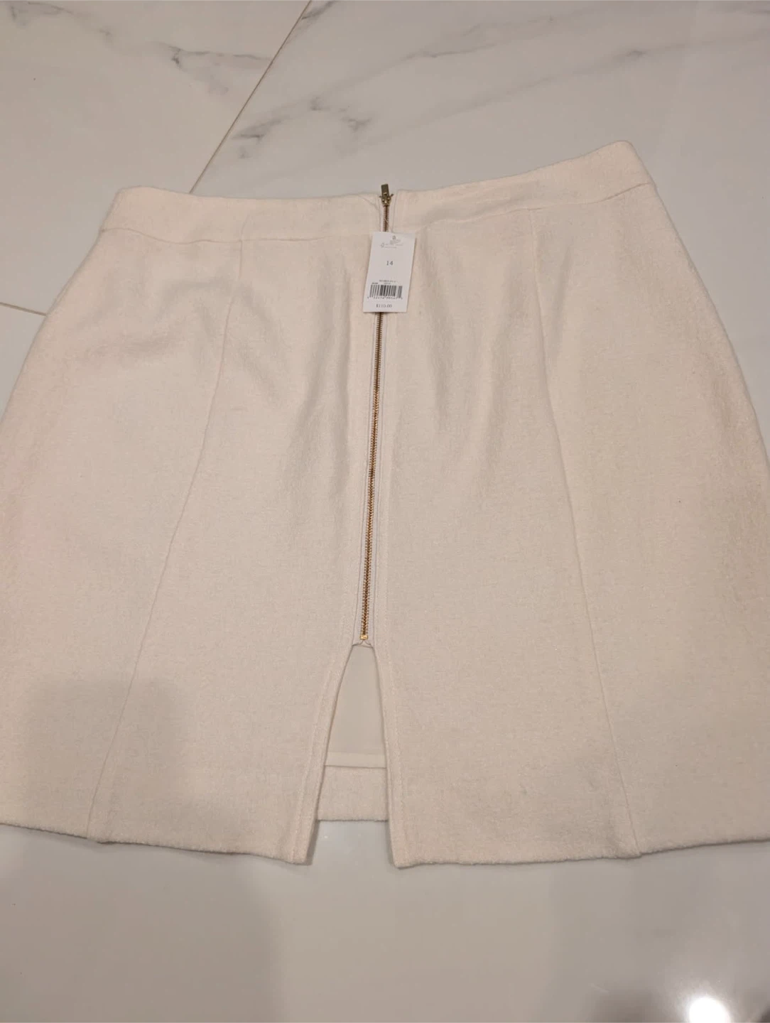 New Banana Republic Women's Cream Wool Blend Mini Skirt Size 14 - photo 3