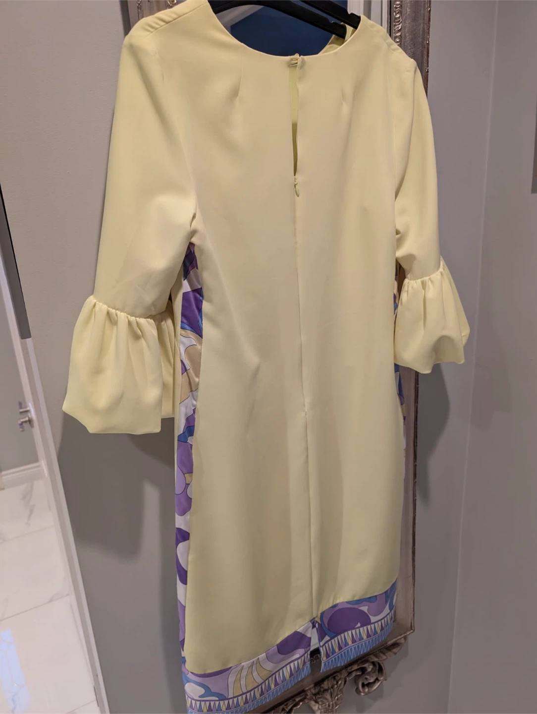 Milly Yellow Dress with Patterned Inserts - Size 8 - photo 3