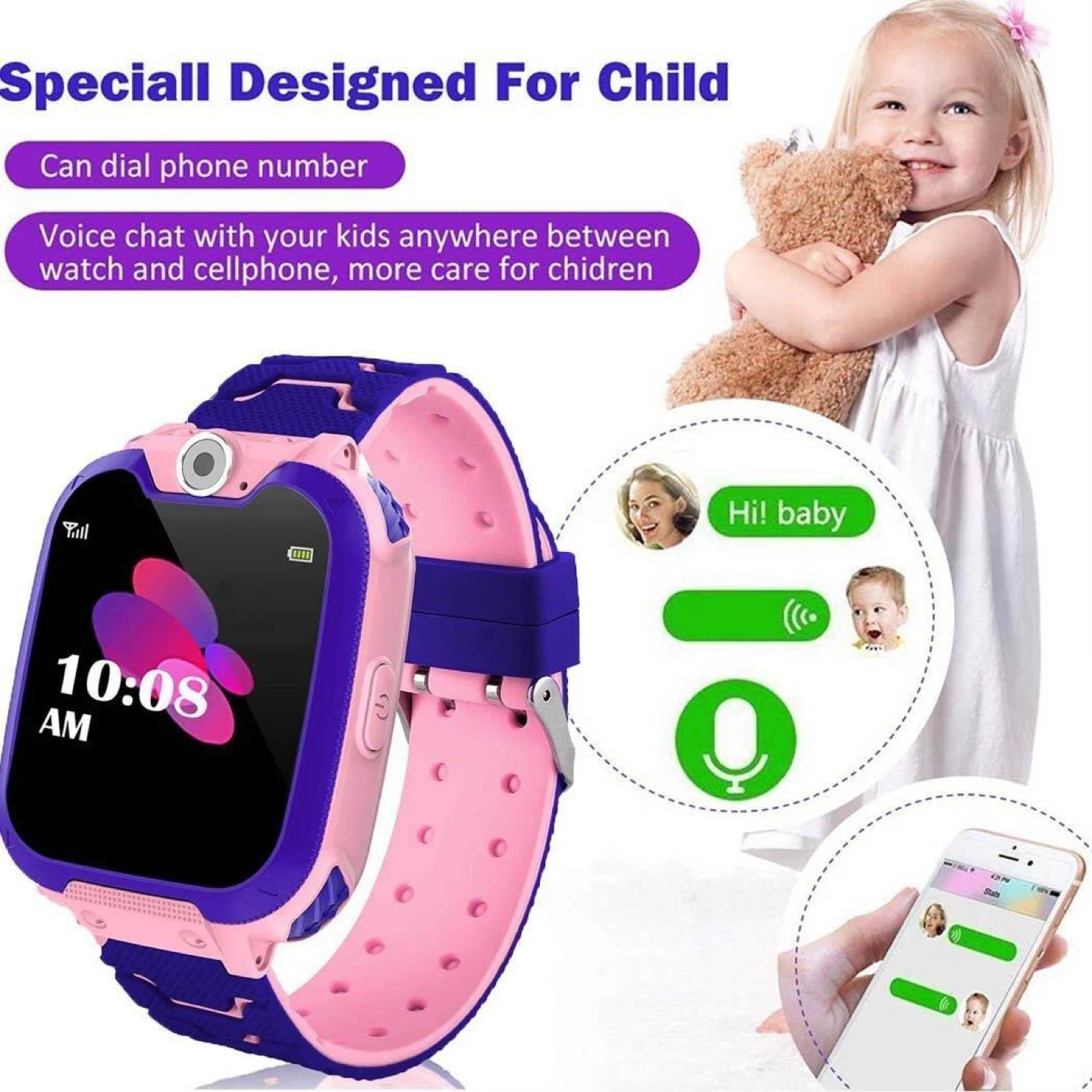 Pink and Blue Kids Smartwatch - photo 4