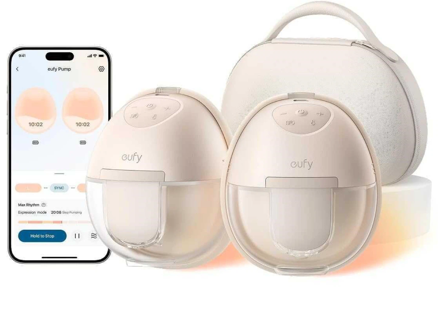 Eufy Wearable Double Electric Breast Pump with Carrying Case