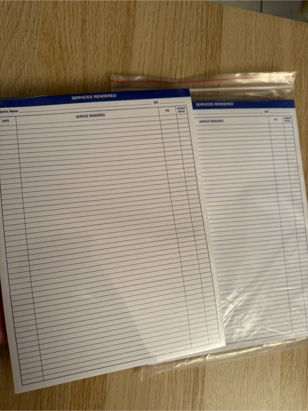 Services Rendered Forms 2packs