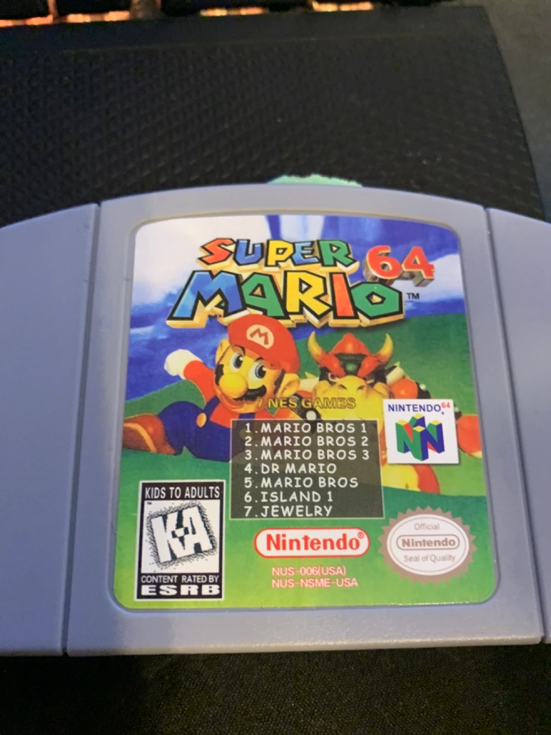 Nintendo 64 Super Mario 64 Cartridge with 7 NES Games