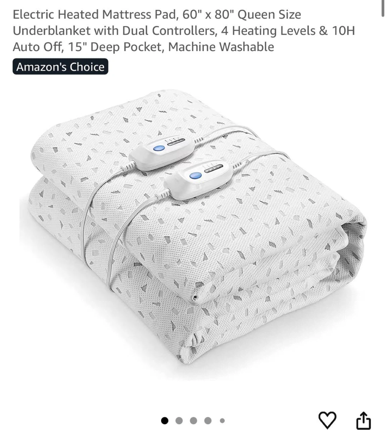 Electric Heated Mattress Pad Queen Size