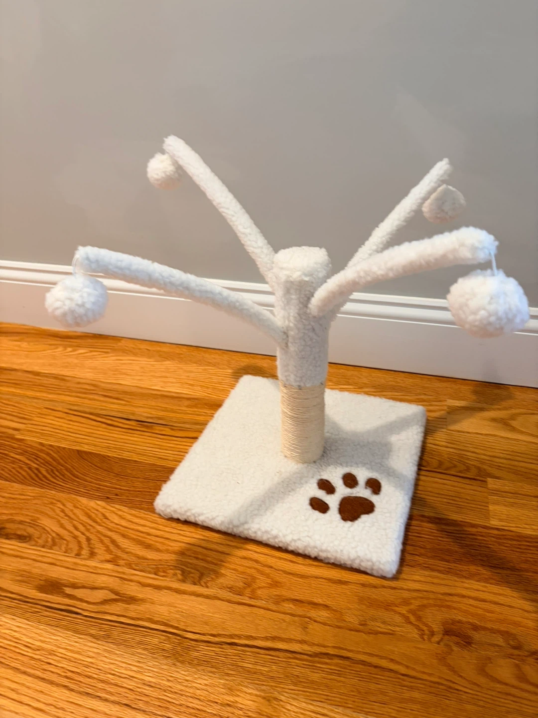 White Cat Tree with Paws