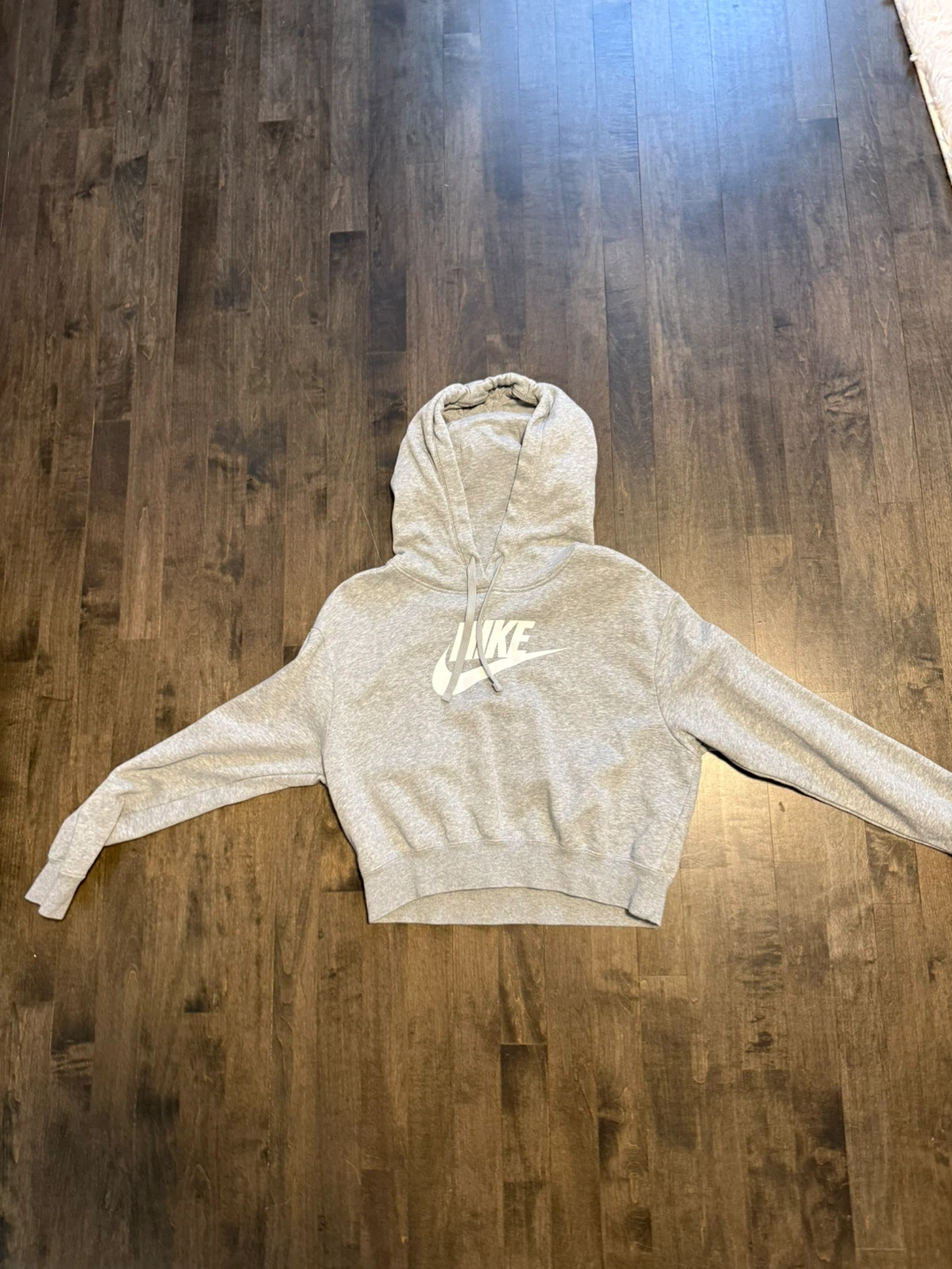 Nike Grey Cropped Hoodie