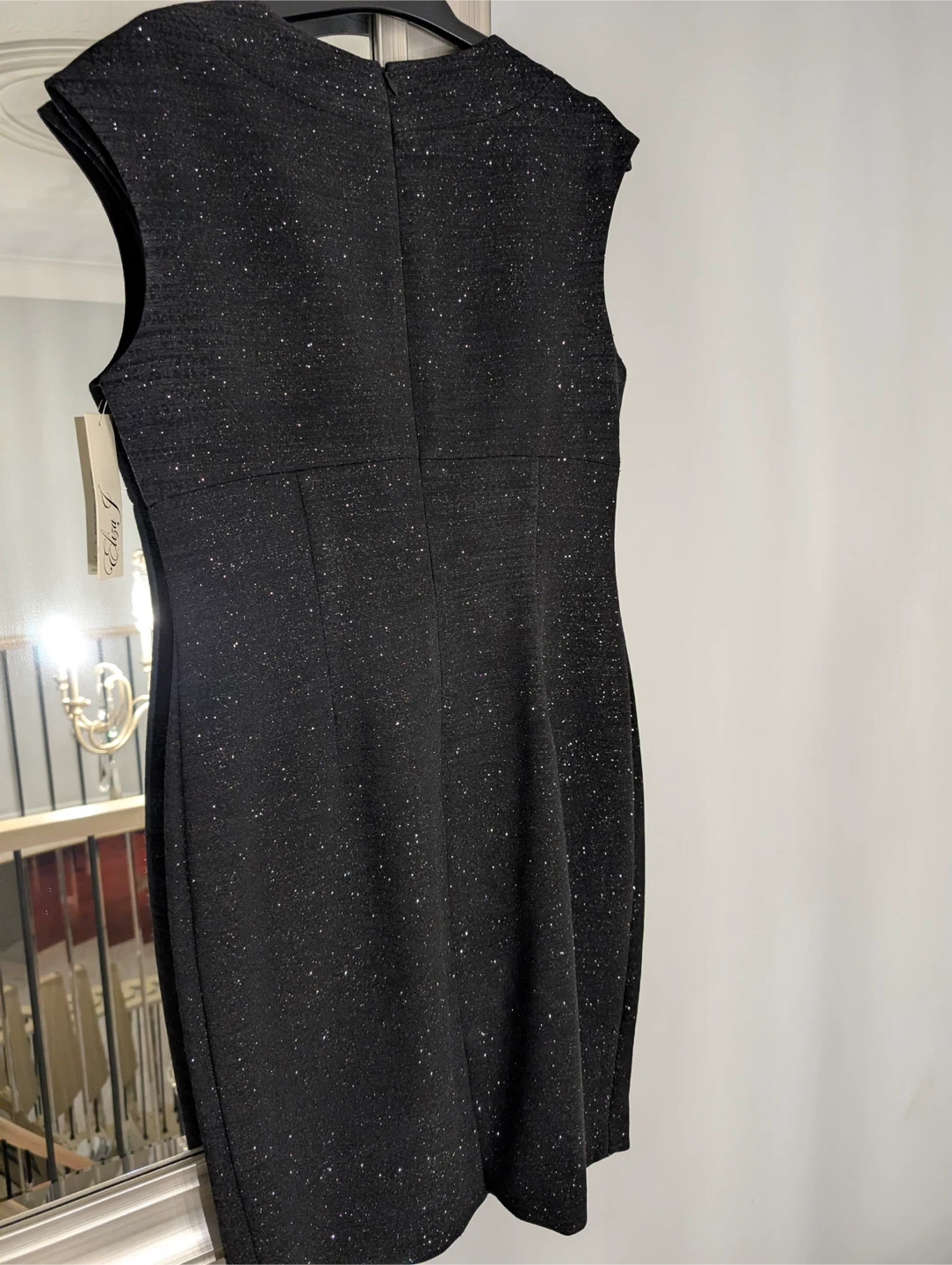 New Eliza J Black Embellished Neckline Sparkle Dress Size 10 - photo 2