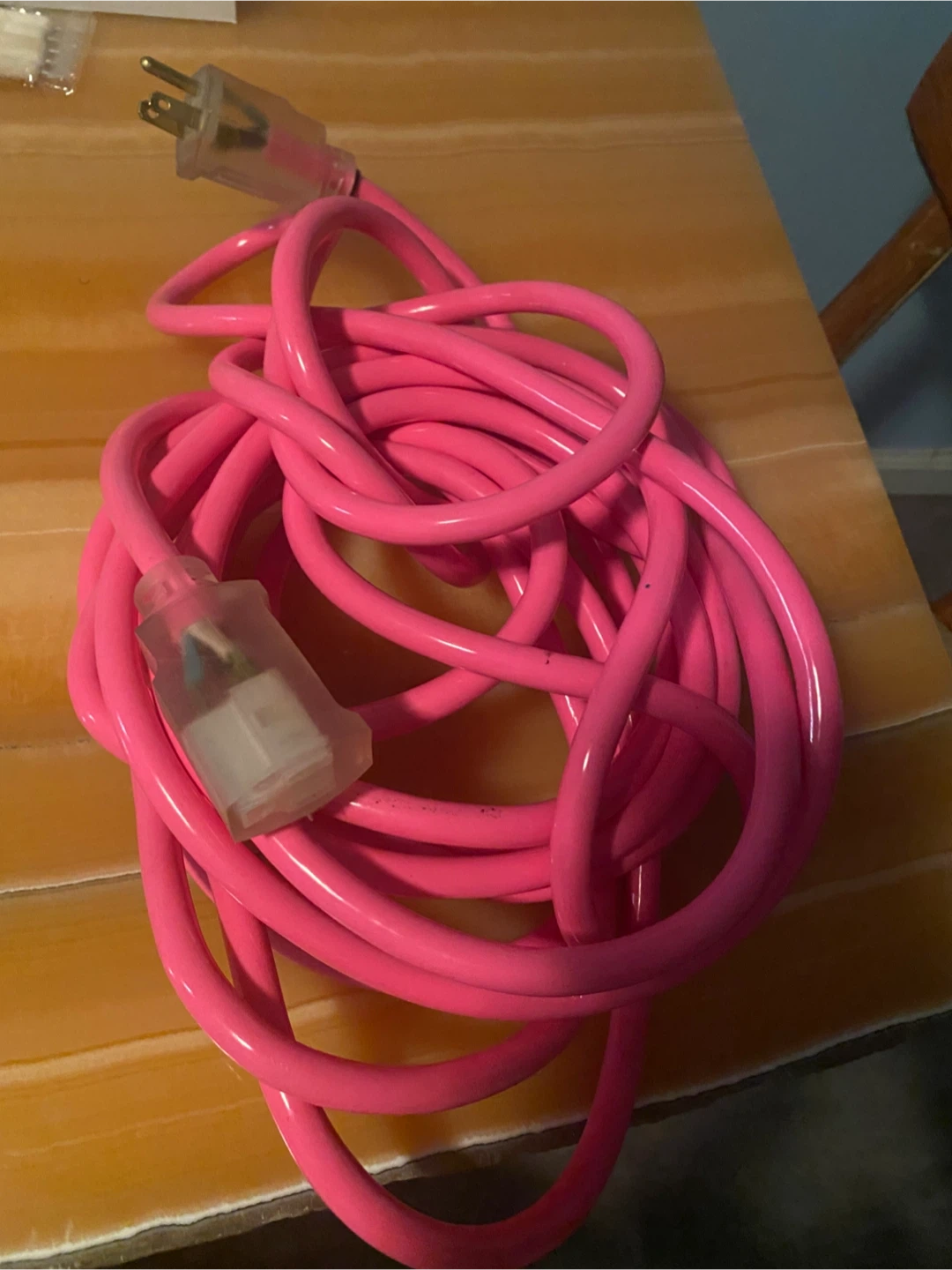 Basically, new Used 2x 25ft neon Pink Outdoor Extension Cord