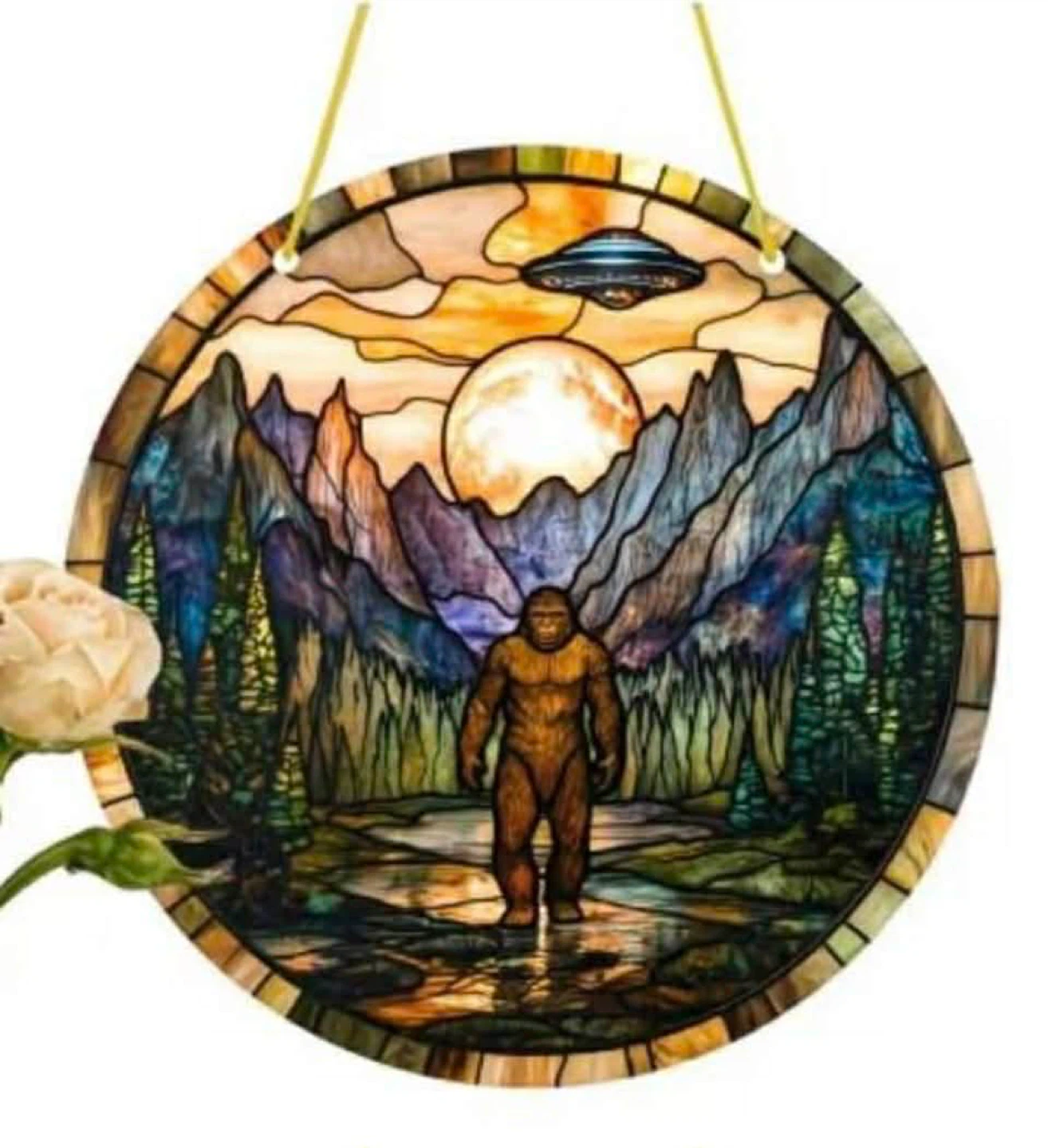 2D acrylic sun catcher, Sasquatch, new