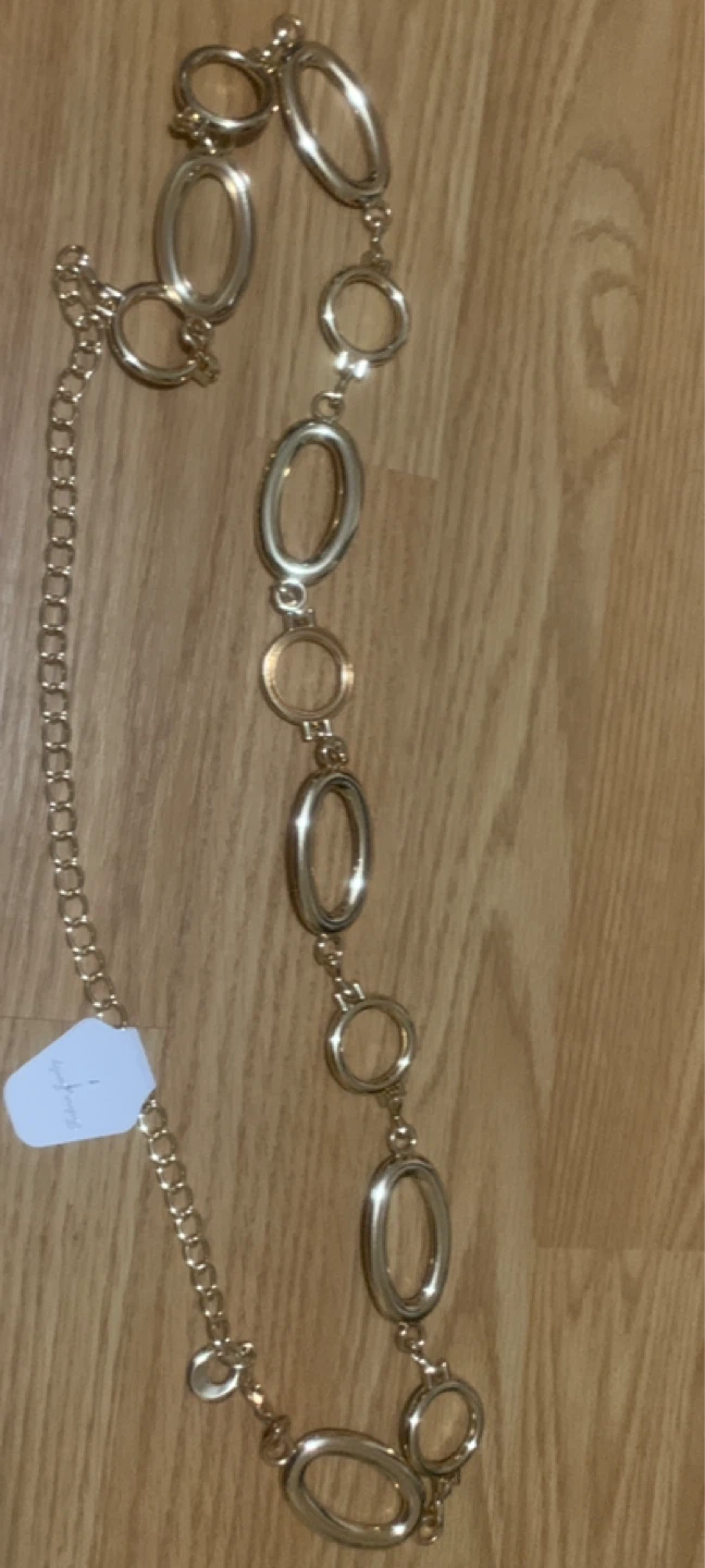 Gold Tone Oval Link Chain Belt