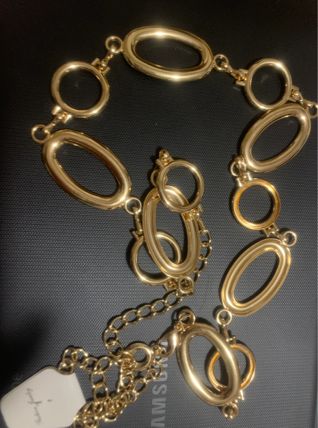 Gold Tone Oval Link Chain Belt - photo 2