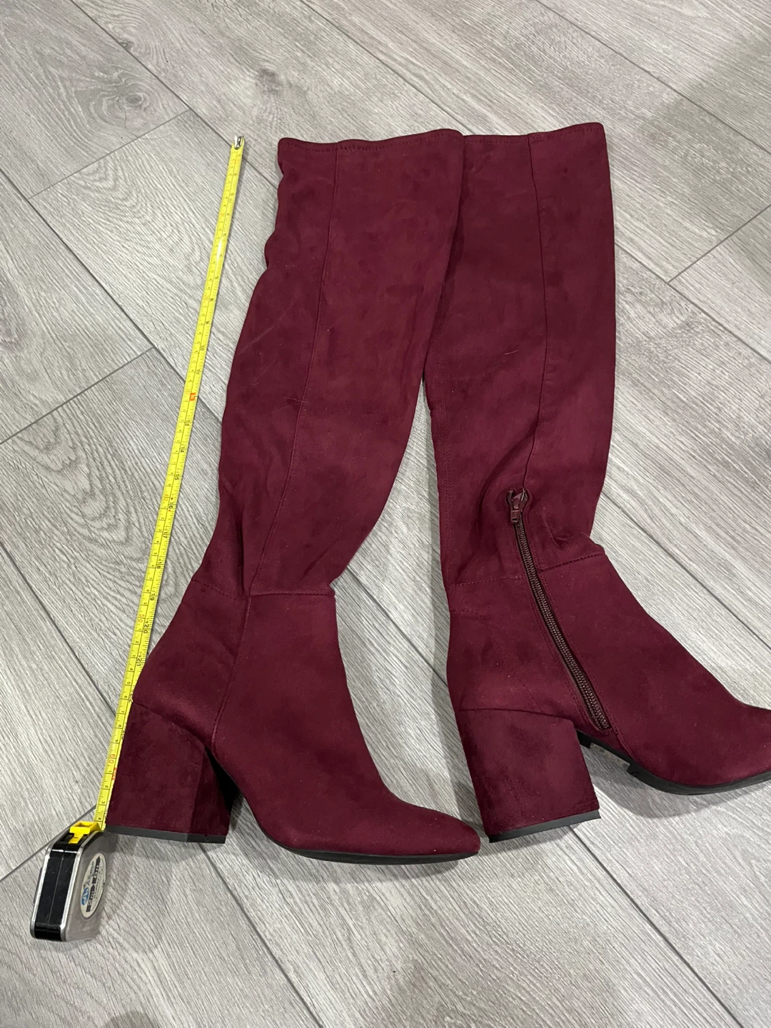 Maroon Suede Aldo Knee-High Boots