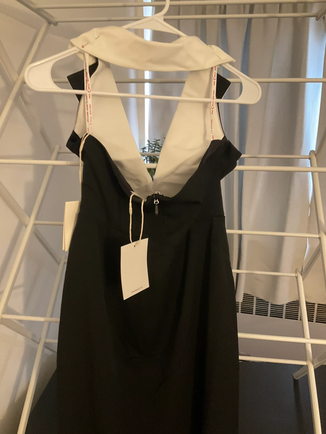 Black Maxi Dress with White Collar and Black Cor - photo 3