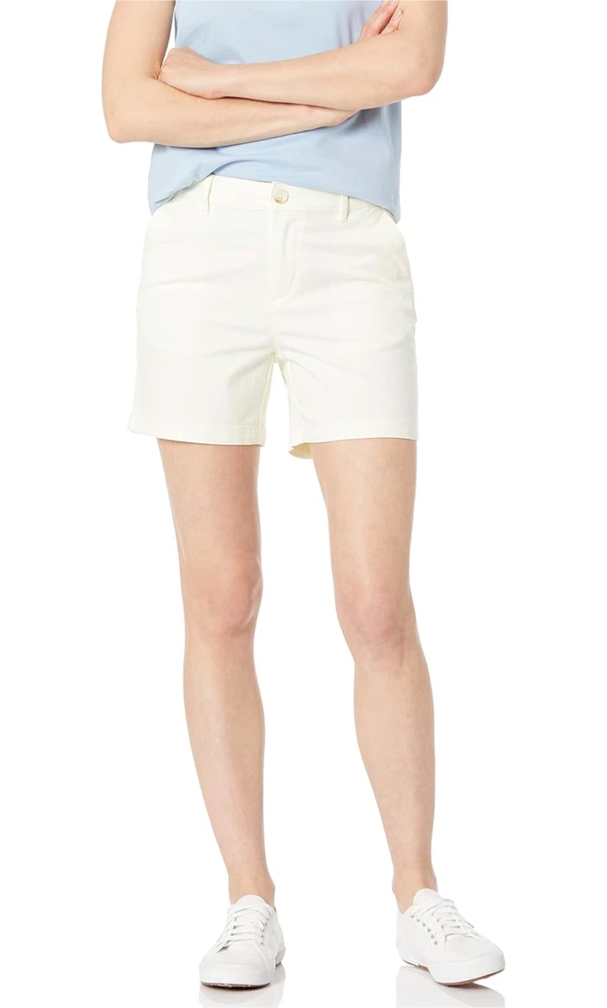NEW! Amazon Essentials Womens 5" Inseam Chino Short - Cream
