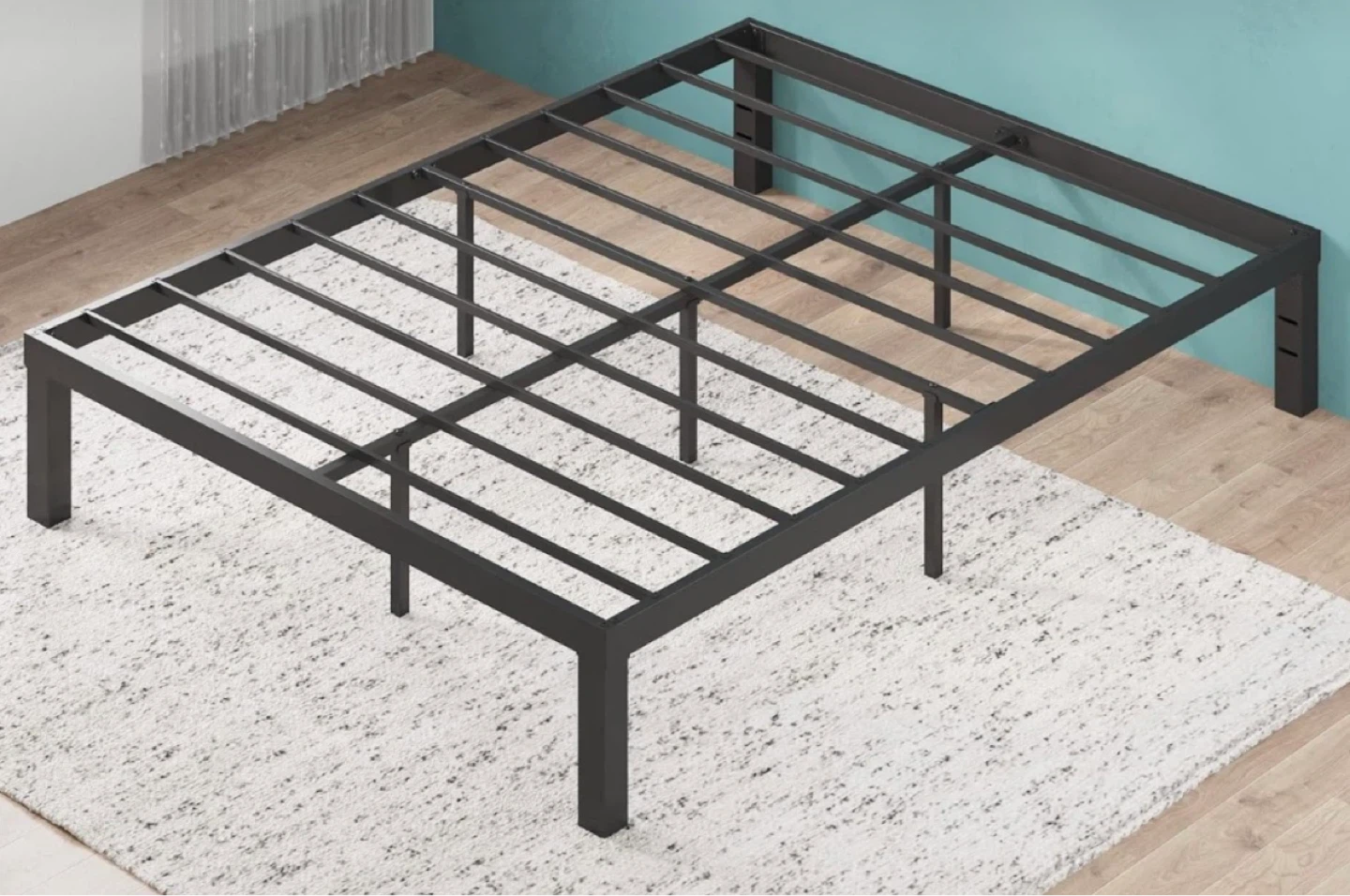 Black Metal Queen Bed Frame - photo 4