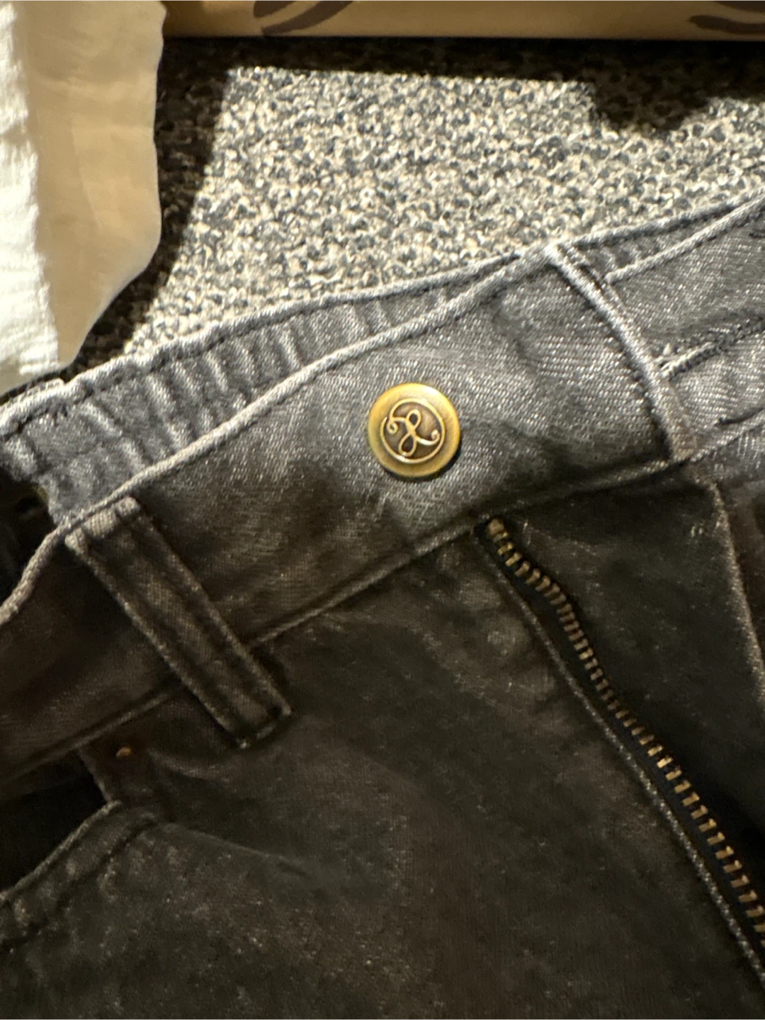 Baggy Black Wash Denim Jeans with Skeleton Bone Detail - photo 3
