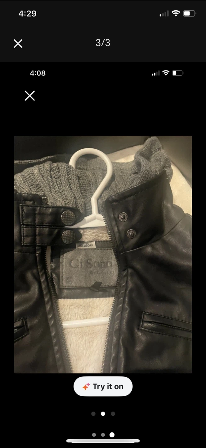 Ci Sono Faux Leather Hooded Jacket