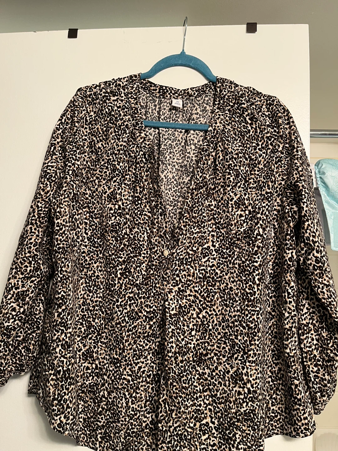 Old Navy Leopard Print Blouse - Size XL