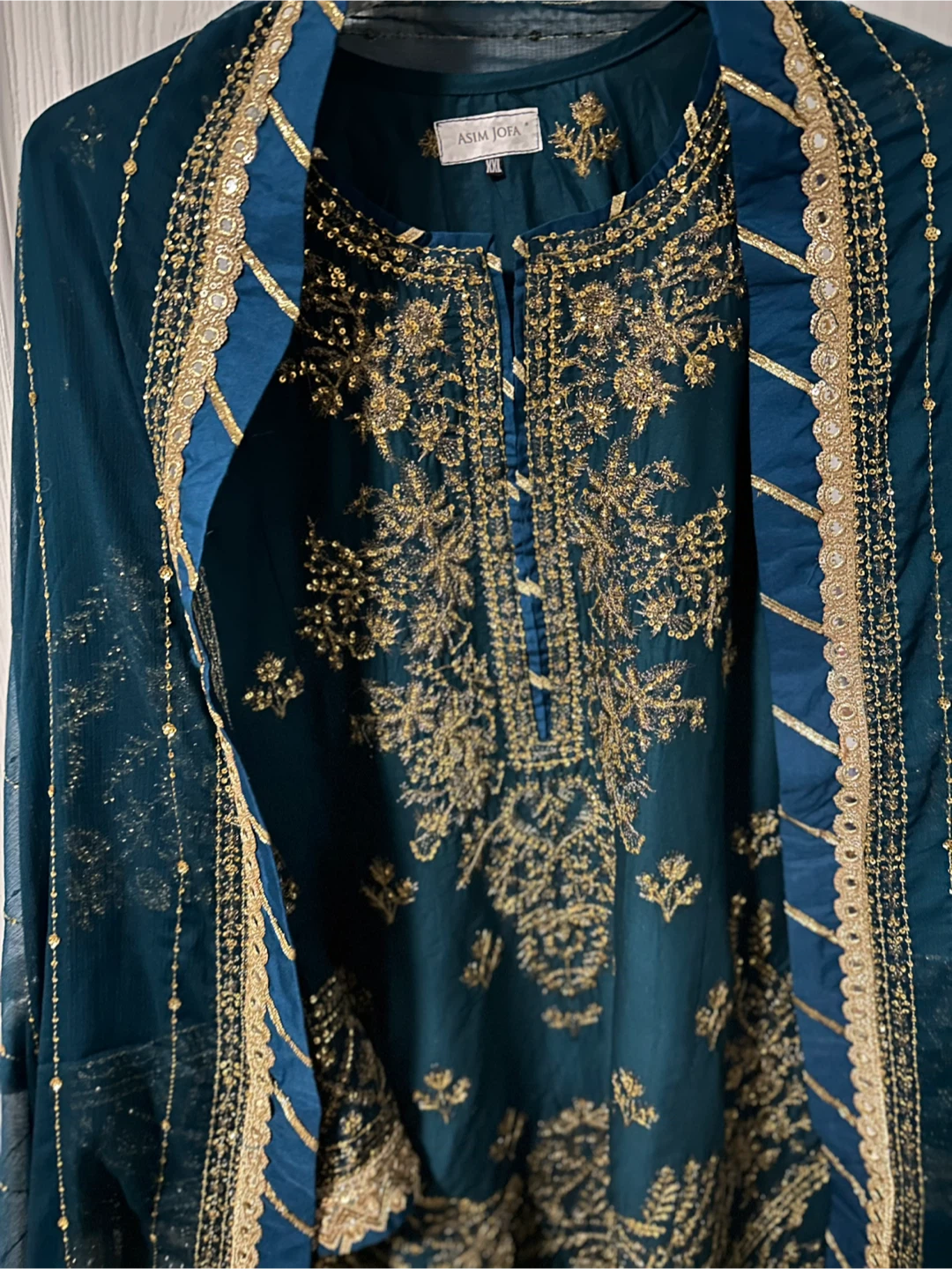 Asim Jofa Teal Embroidered Eid dress - XXL - photo 3