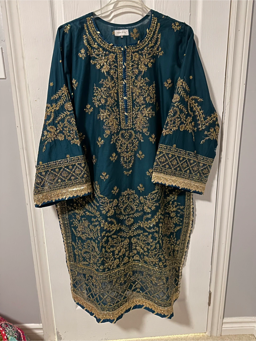 Asim Jofa Teal Embroidered Eid dress - XXL