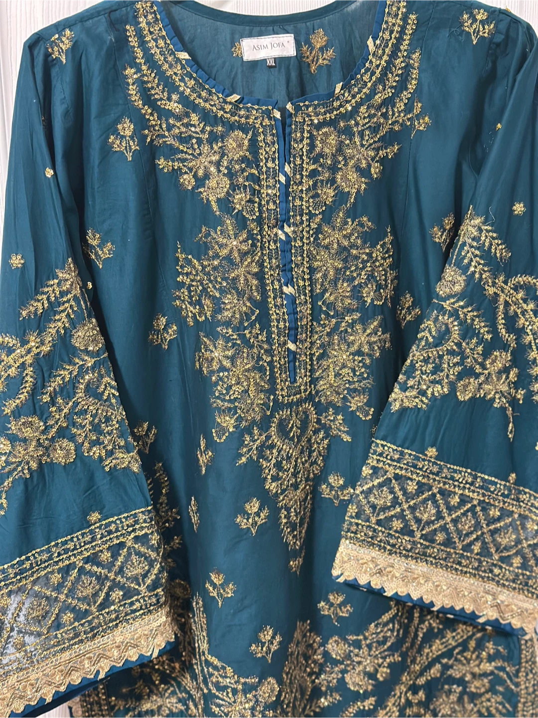 Asim Jofa Teal Embroidered Eid dress - XXL - photo 5