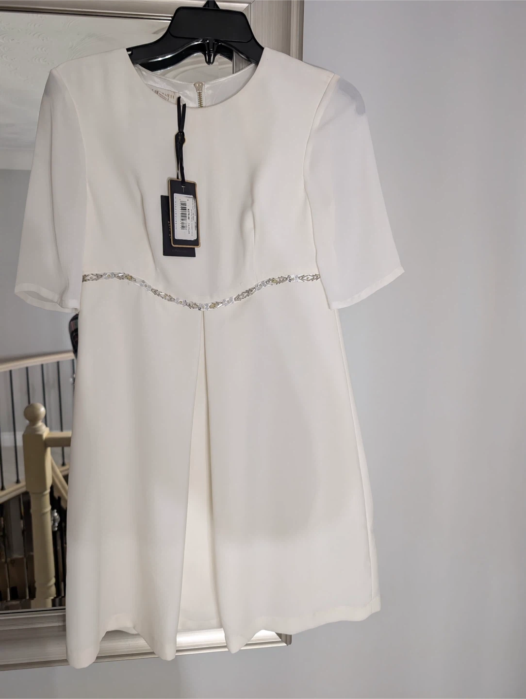 New Ted Baker London White Mini Dress Size 4