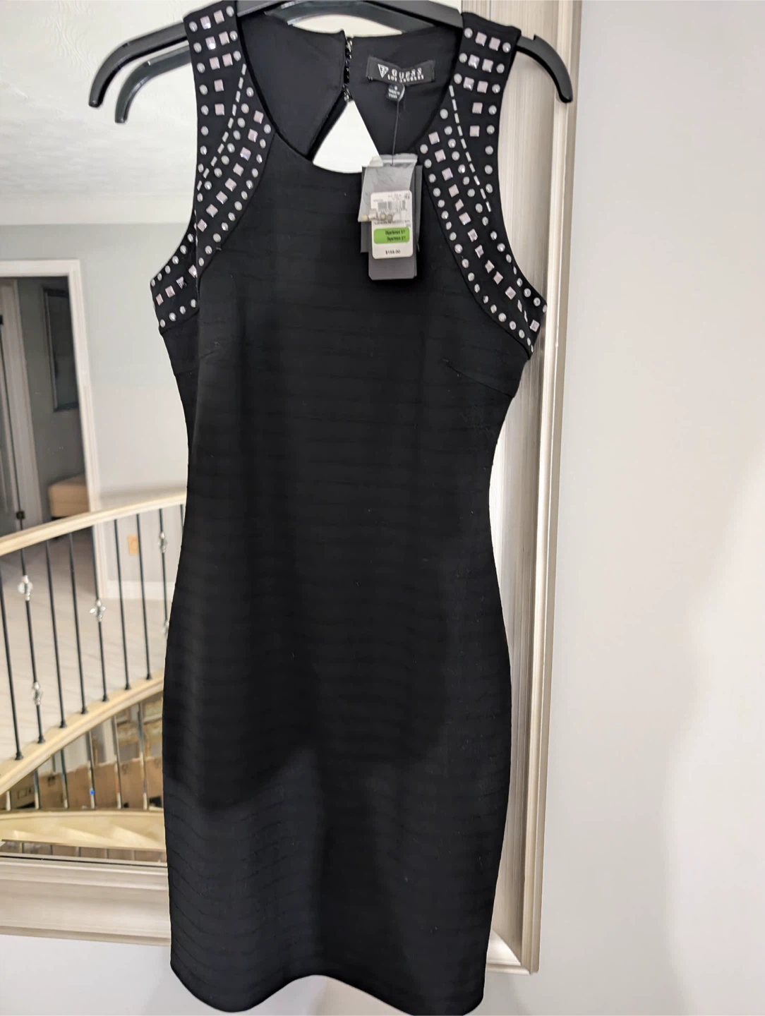 New GUESS Black Embellished Sleeveless Dress Size 8 - photo 3
