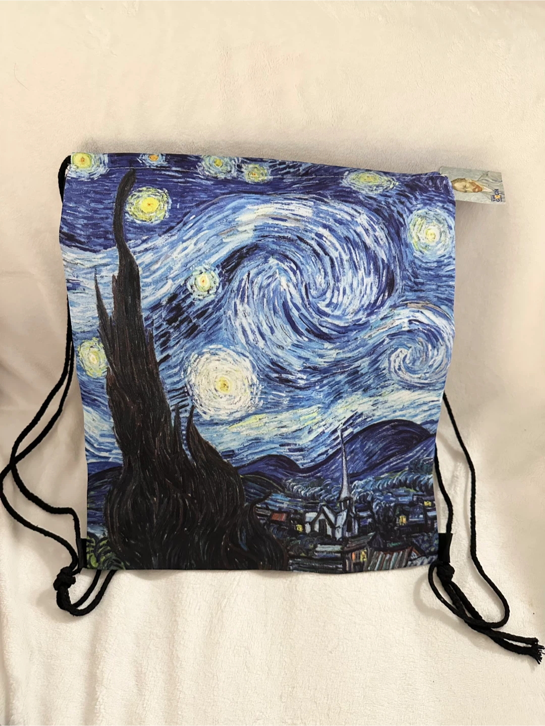 Official Van Gogh Starry Night Drawstring Bag New