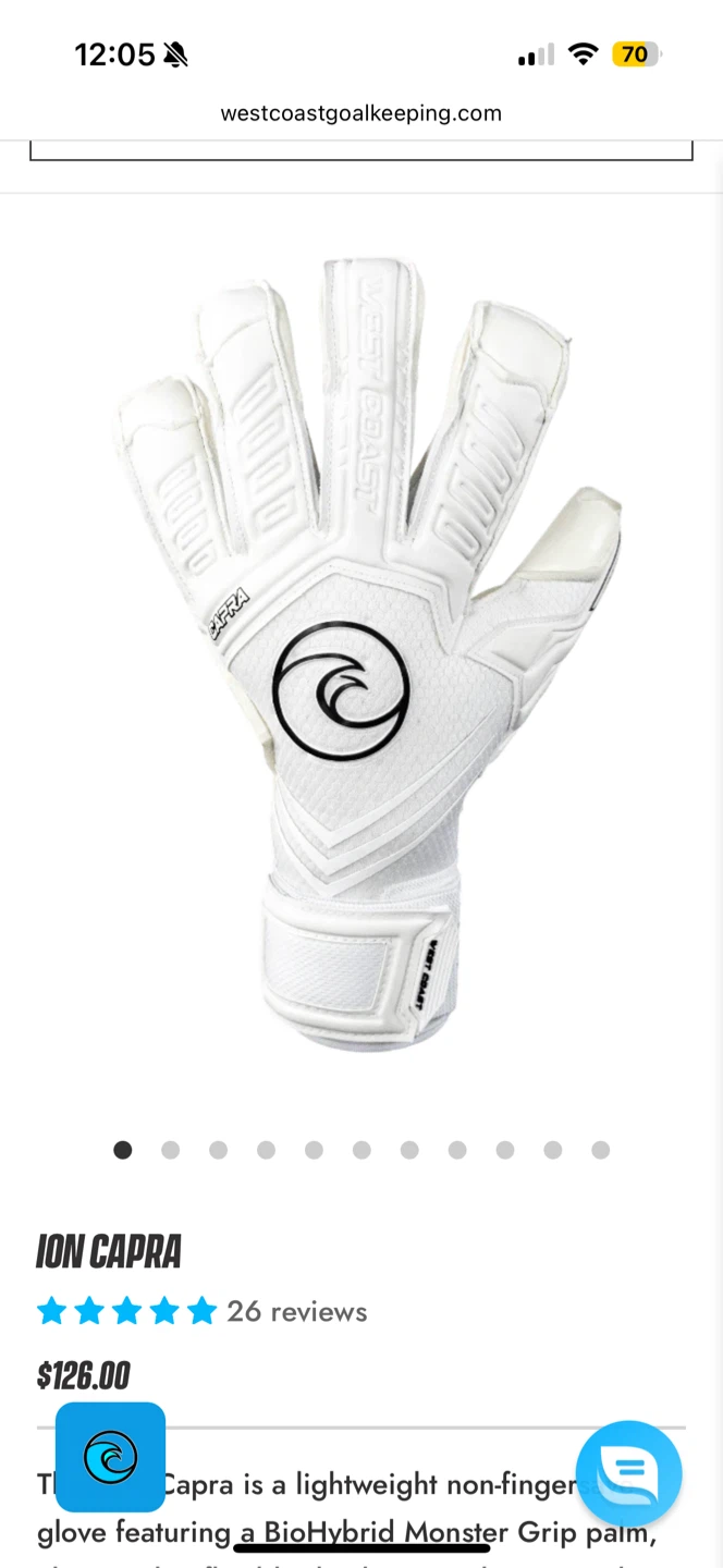 WEST COAST ION CAPRA Goalie Gloves - photo 3