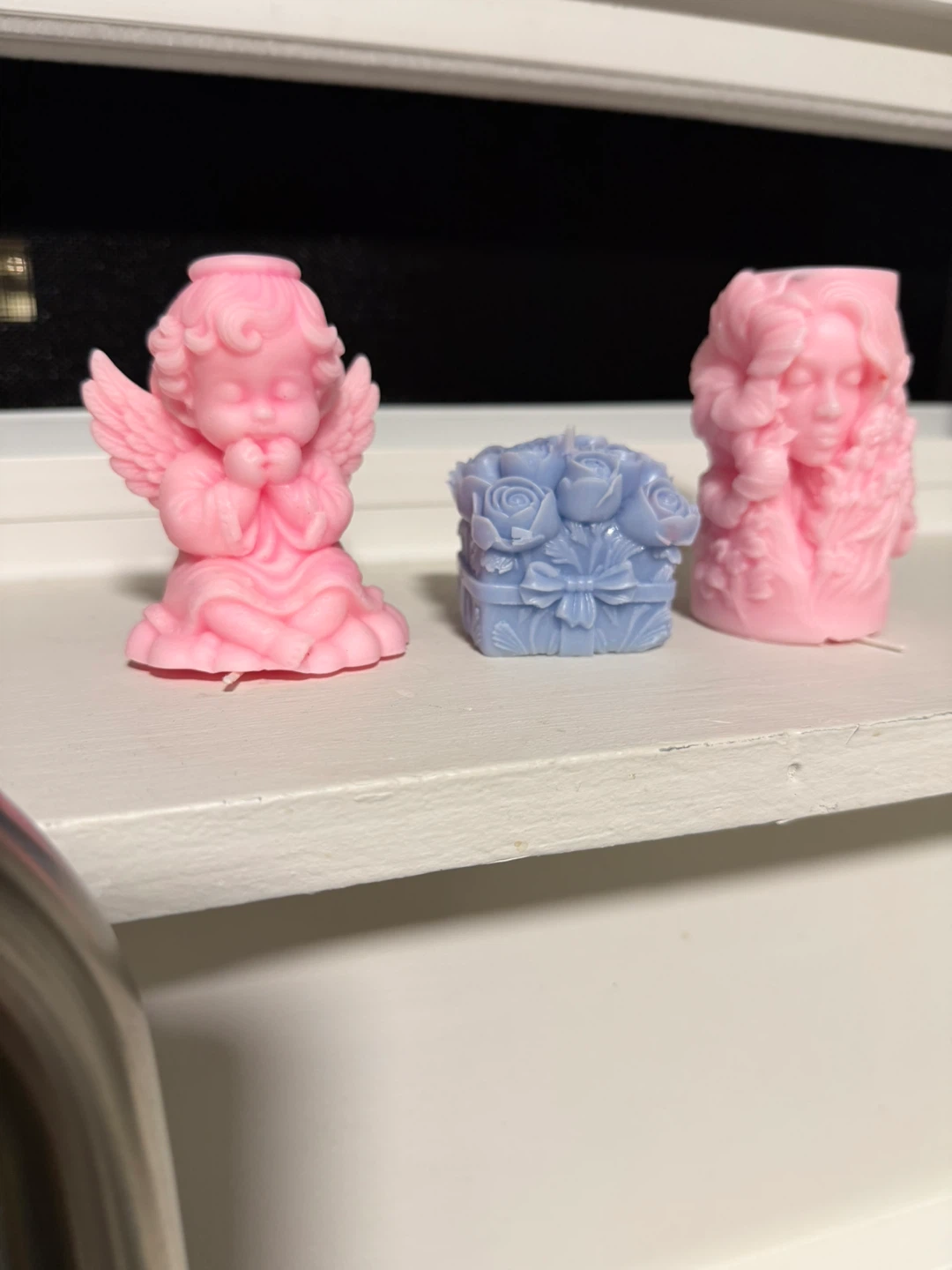 Decorative Candles - Cherub, Rose Box, and Flower Bouquet Set - photo 2