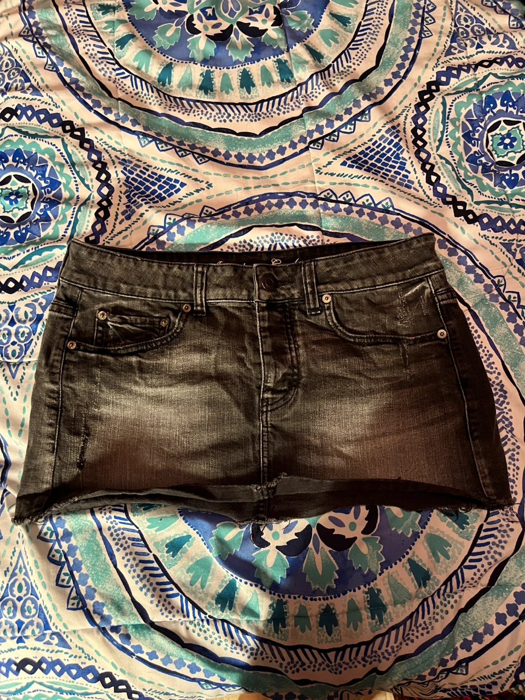 American Eagle Black Denim Mini Skirt - photo 2