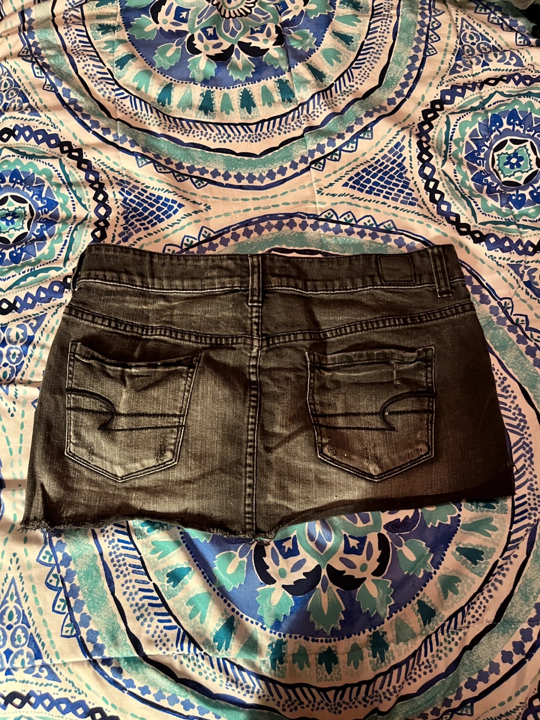 American Eagle Black Denim Mini Skirt