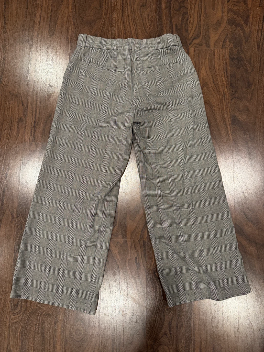 American Eagle Light Brown Plaid Wide-Leg Pants - Size 8 Short - photo 2