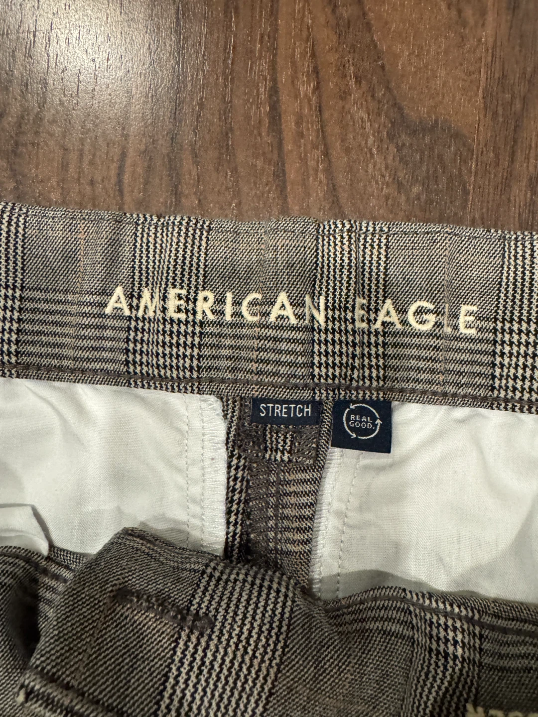 American Eagle Light Brown Plaid Wide-Leg Pants - Size 8 Short - photo 3