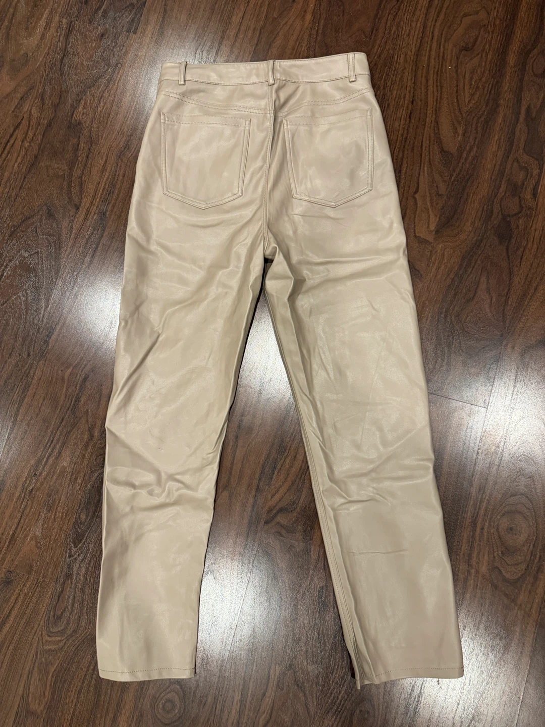 DYNAMITE Beige Faux Leather Pants - Size 10 - photo 2