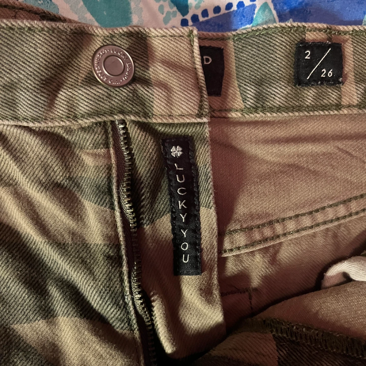 Lucky Brand Camo Denim Shorts Size 26
