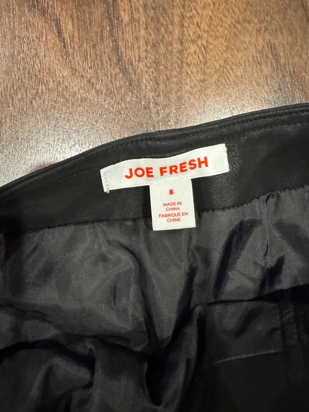 Joe Fresh Black Faux Leather Mini Skirt - Size 8 - photo 2
