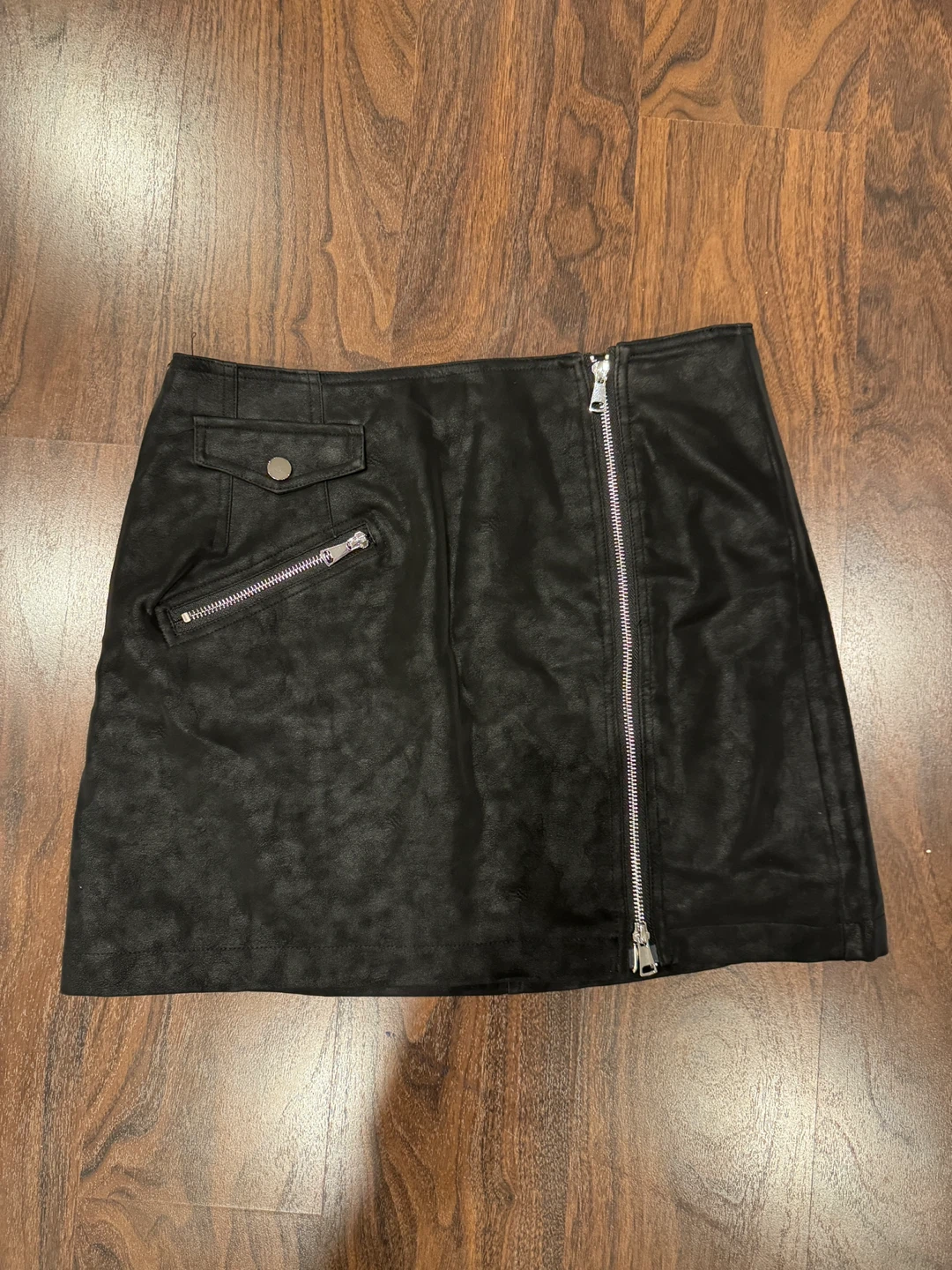 Joe Fresh Black Faux Leather Mini Skirt - Size 8