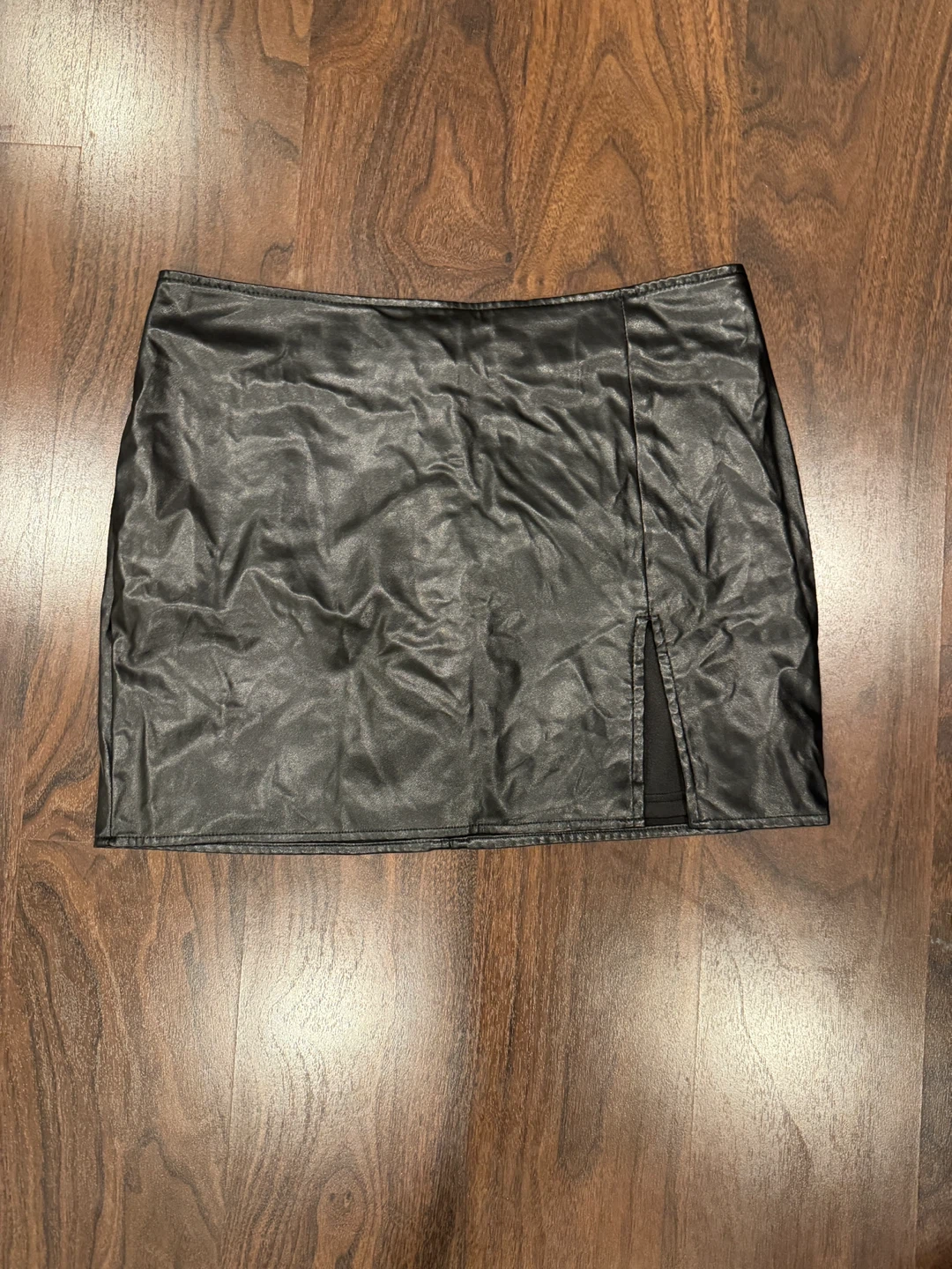 Fashion Nova Black Faux Leather Mini Skirt - Size L/XL