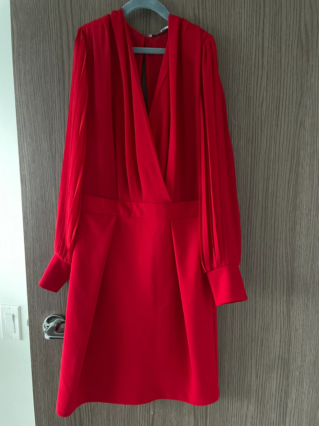 Bright Red Long Sleeve short Dress - photo 3