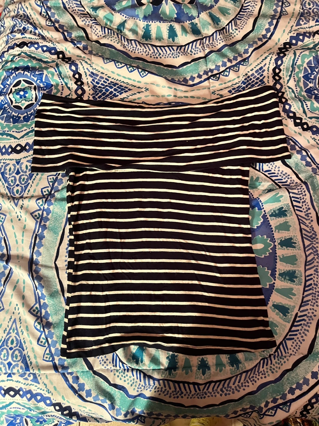 Reitmans Striped Fold-Over Top Size S