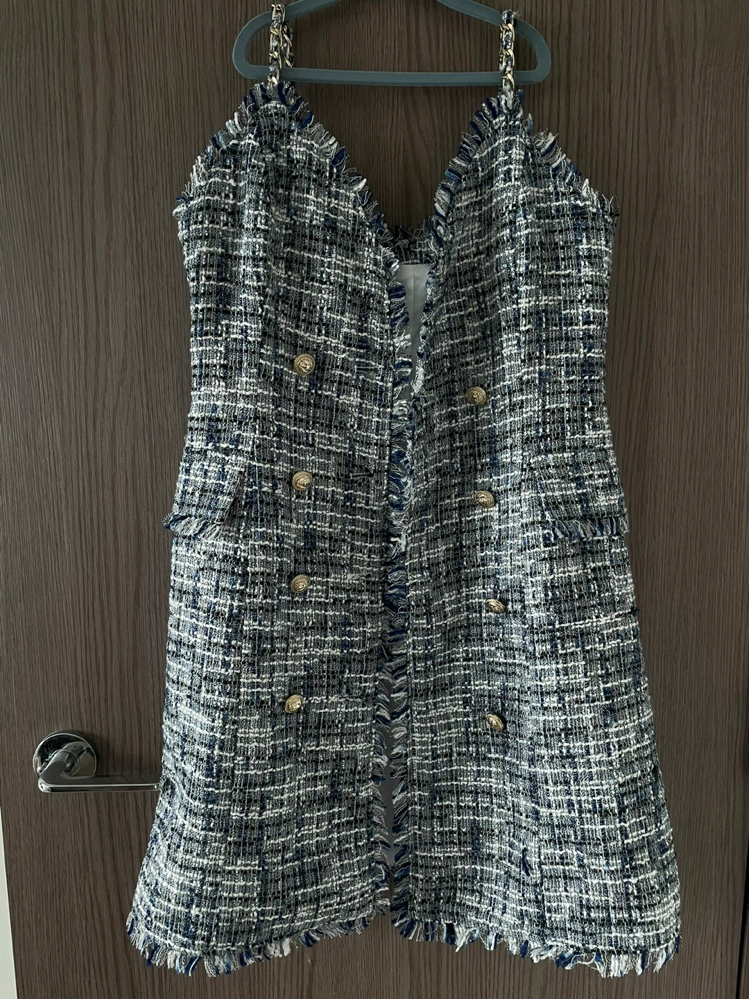 Tweed Dress with Gold Buttons - photo 3