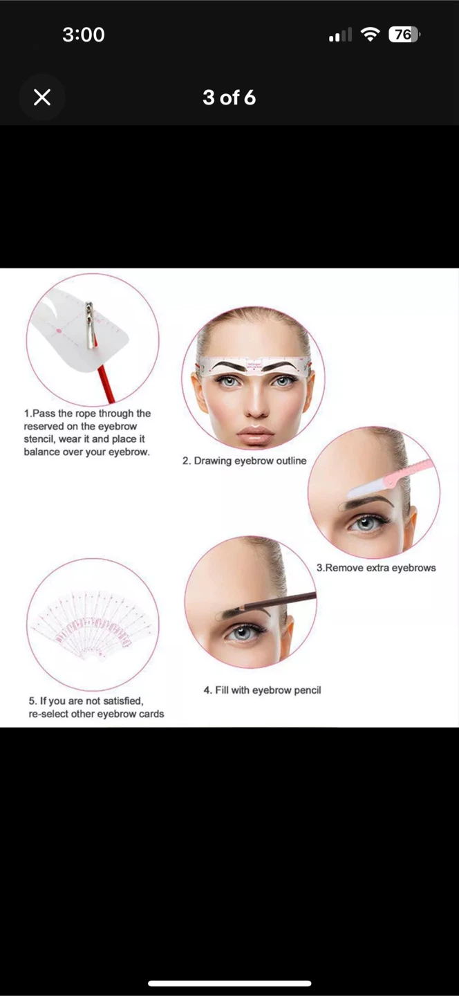 Eyebrow Stencil Shaping 10 Piece Set High Curved Arch - photo 2
