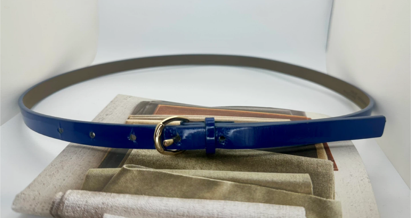 XS Dark Navy Blue Patent Leather Belt Banana Republic - photo 2