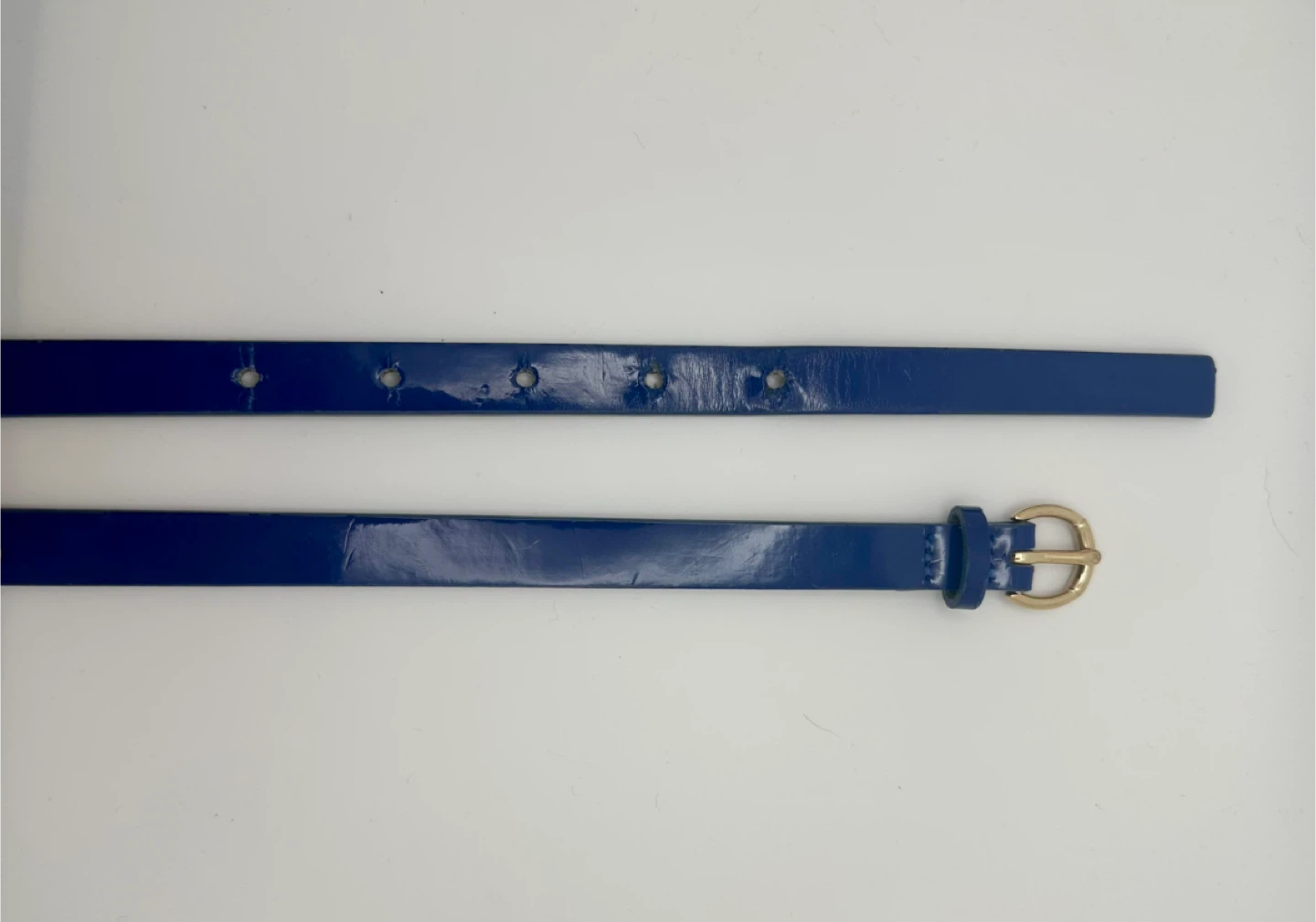 XS Dark Navy Blue Patent Leather Belt Banana Republic - photo 3