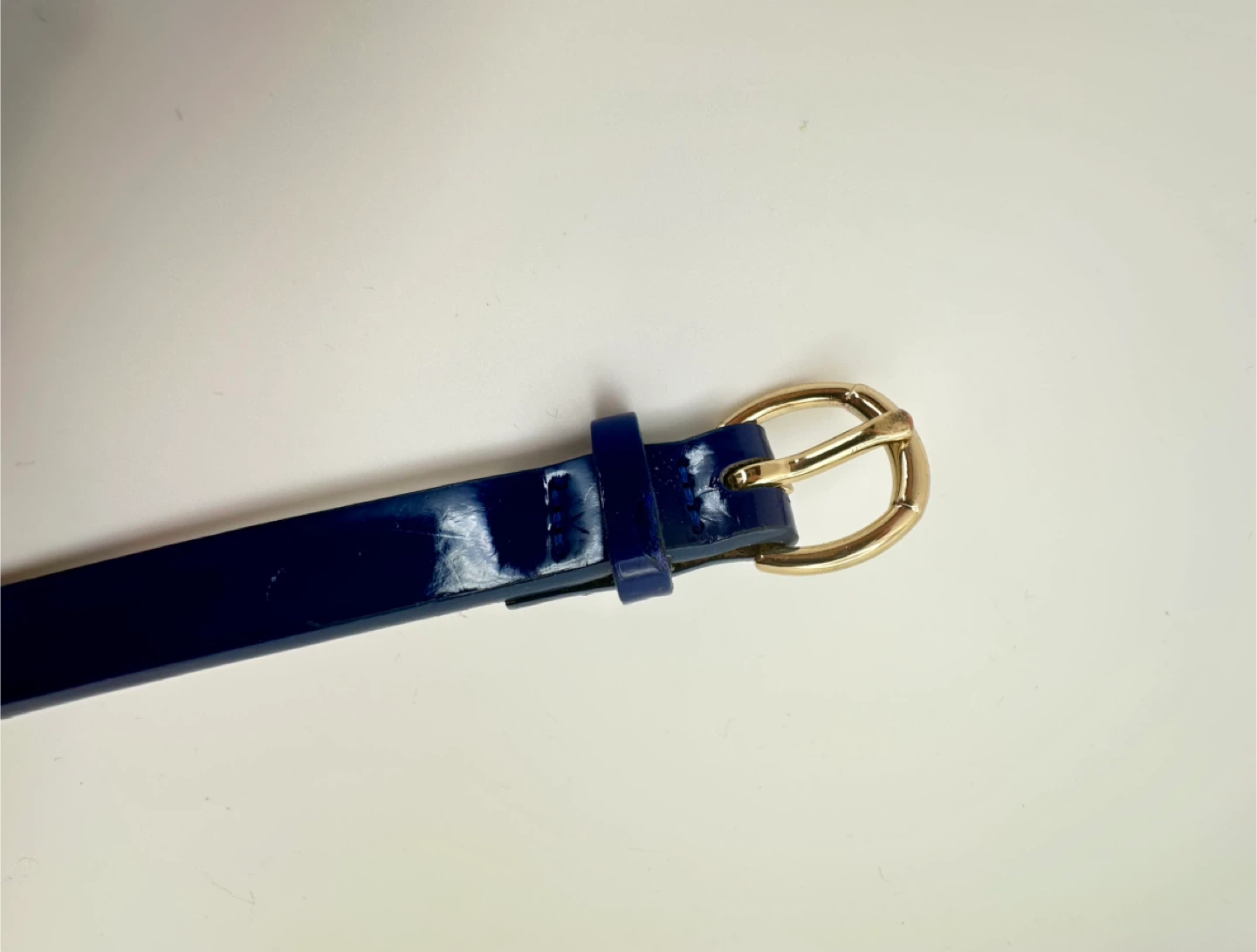 XS Dark Navy Blue Patent Leather Belt Banana Republic - photo 5