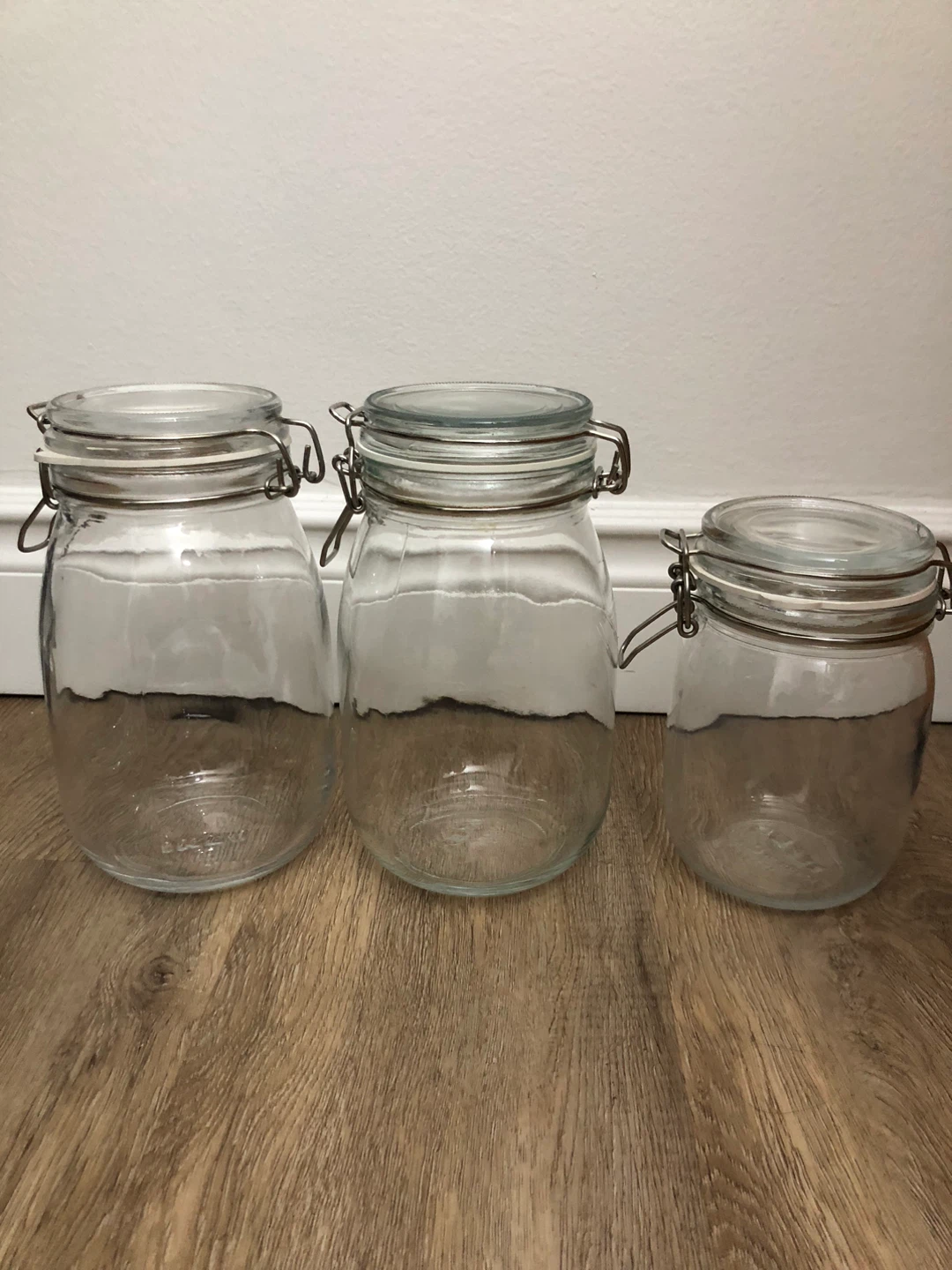Ikea three glass jars