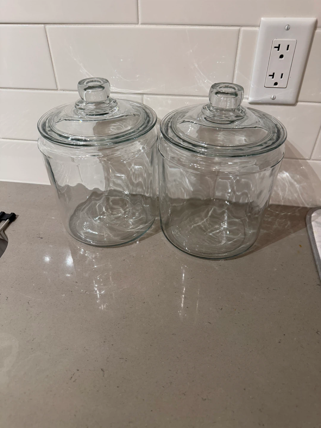 Set of 2 Clear Glass Apothecary Jars - 1 gallon each - photo 2