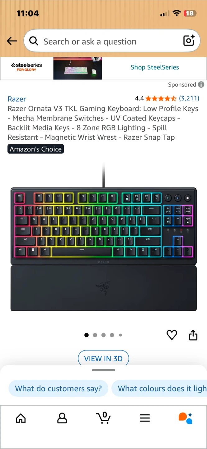 Razer Ornata V3 TKL Gaming Keyboard - photo 5
