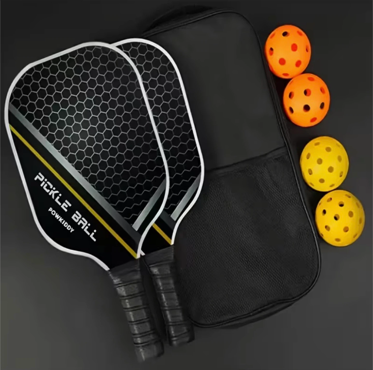 Pickleball Paddle Set with Balls and Bag