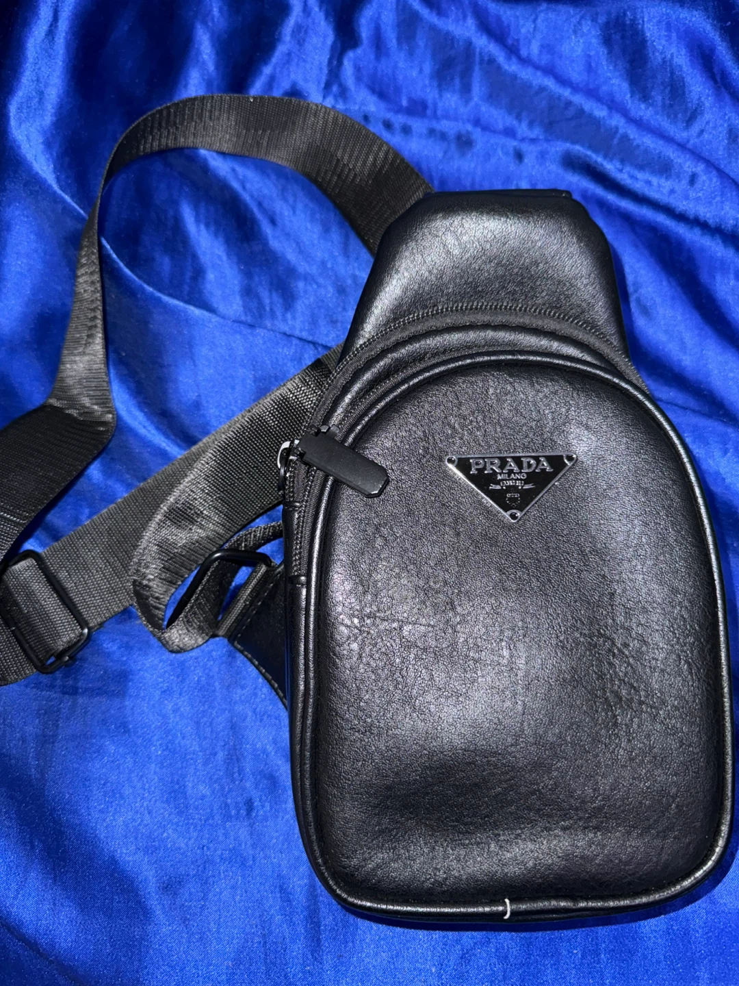Prada Black Leather Sling Bag